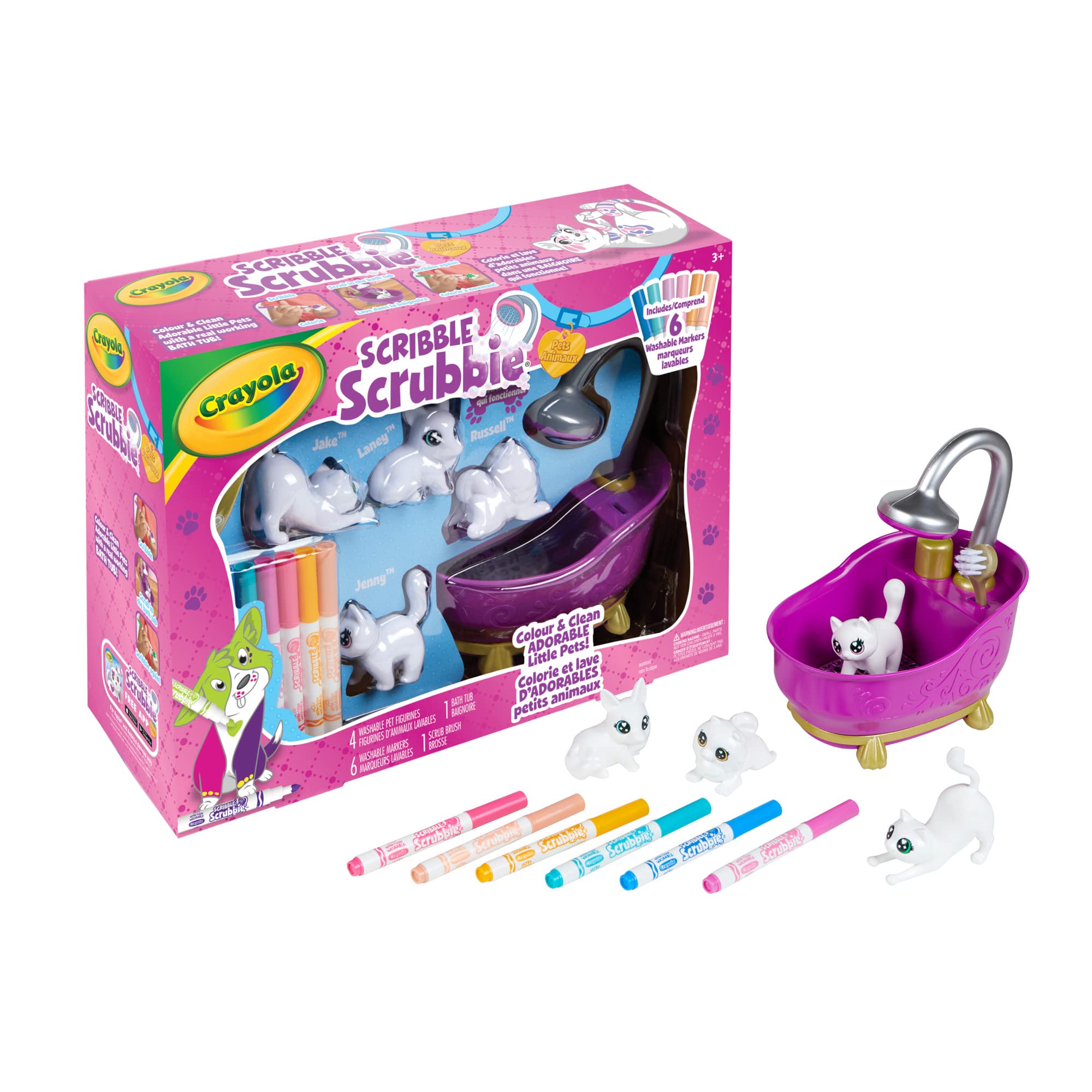 Crayola Scribble Scrubbie Peculiar Pets Tub Playset, Creative Toys