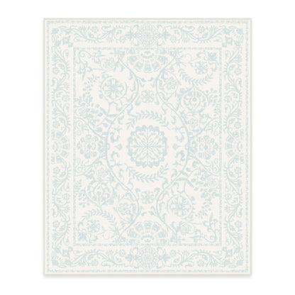 RUGGABLE Washable 2x3 Area Rug, Delphina Delft Blue, Premium Vintage Rugs for Living Room, Bedroom, Kitchen, Office, Classroom with Gripper Non Slip Pad