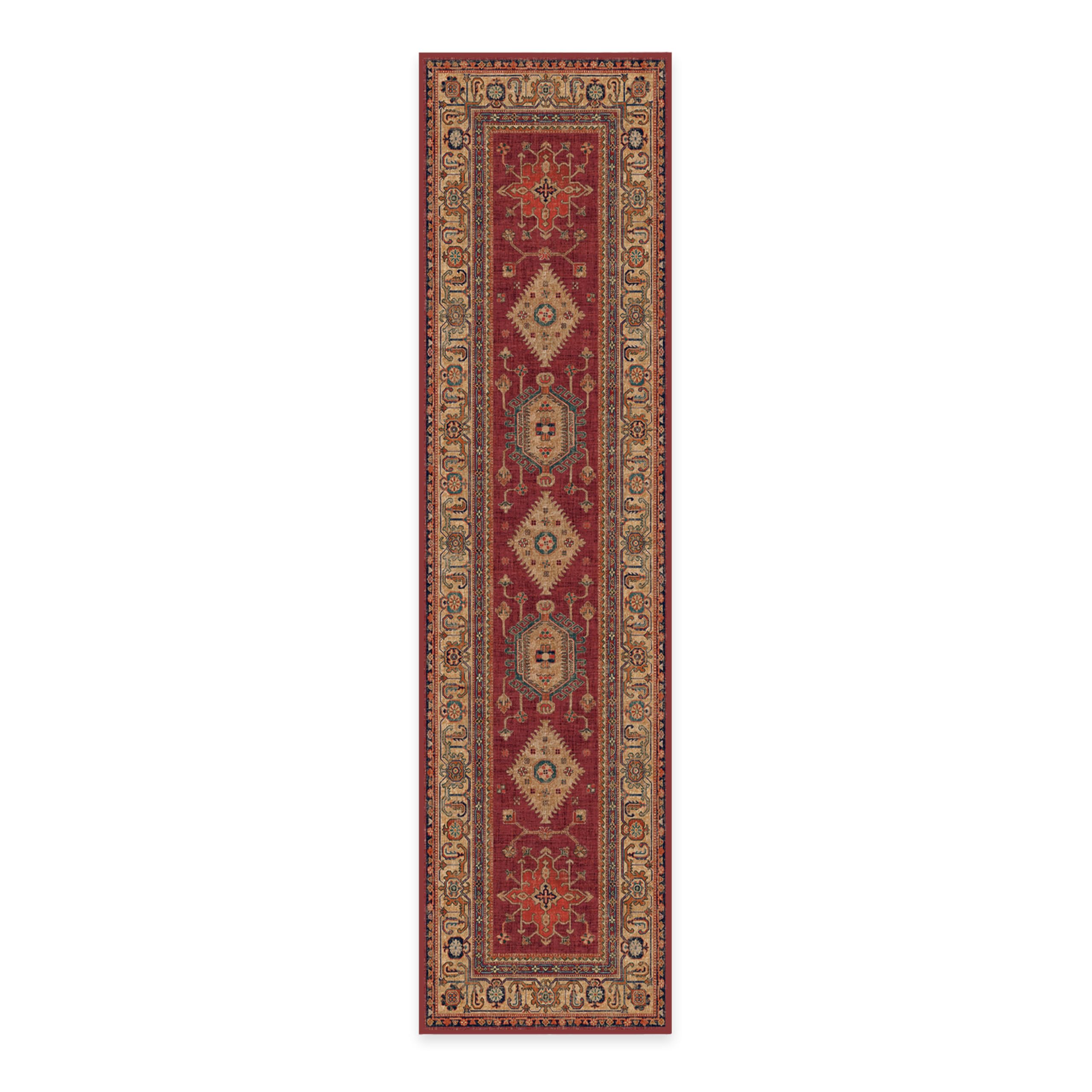 RUGGABLE – Cambria Ruby – Machine Washable Runner Rug – Pet &amp; Child Friendly – Stain &amp; Water Resistant – Non-Slip – 2.5&