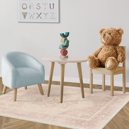 RUGGABLE Kamran Washable Rug - Perfect Vintage Area Rug for Living Room Bedroom Kitchen - Pet &amp; Child Friendly - Stain &amp; Water Resistant - Hazel 5&