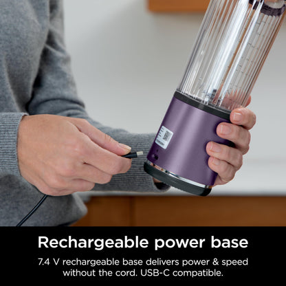 Ninja Blast Portable Blender, Cordless, 18oz. Vessel, Personal Blender For-Shakes and Smoothies, BPA Free, Leakproof-Lid and Sip Spout, USB-C Rechargeable, Dishwasher Safe Parts, Tinted Pink, BC151PK