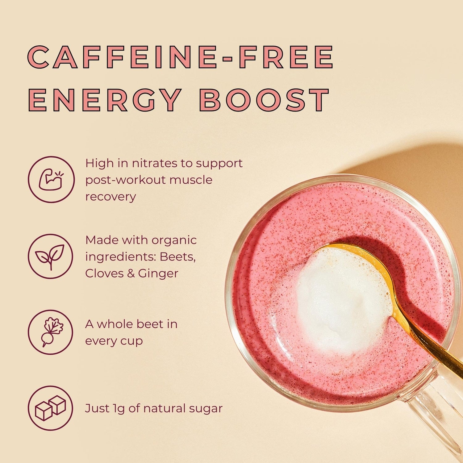 Blume Rose London Fog Latte with Zero Sugar or Caffeine - Certified Organic, Vegan and Gluten-Free - Tart Cherry &amp; Rosehips blend rich Antioxidant &amp; Vitamin to Ease Bloating and Boost Your Natural Glow - 30 Servings