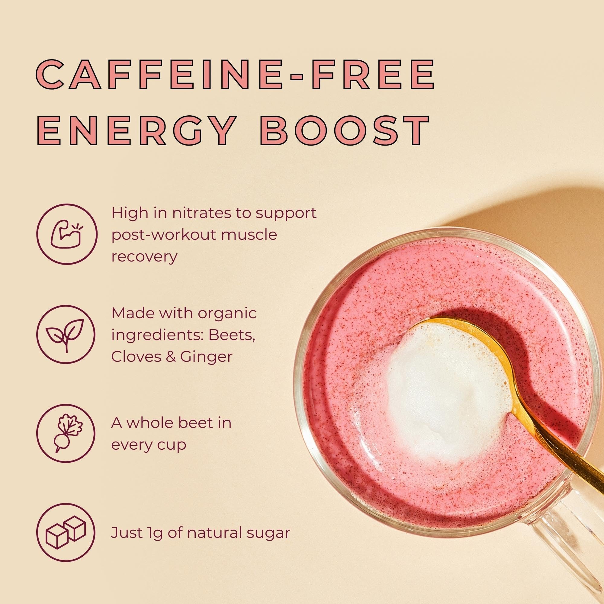 Blume Rose London Fog Latte with Zero Sugar or Caffeine - Certified Organic, Vegan and Gluten-Free - Tart Cherry &amp; Rosehips blend rich Antioxidant &amp; Vitamin to Ease Bloating and Boost Your Natural Glow - 30 Servings