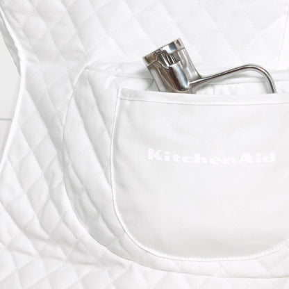 KITCHENAID Fitted Tilt-Head Solid Stand Mixer Cover with Storage Pocket, Quilted 100% Cotton, Milkshake, 14.4&quot;x18&quot;x10&quot;