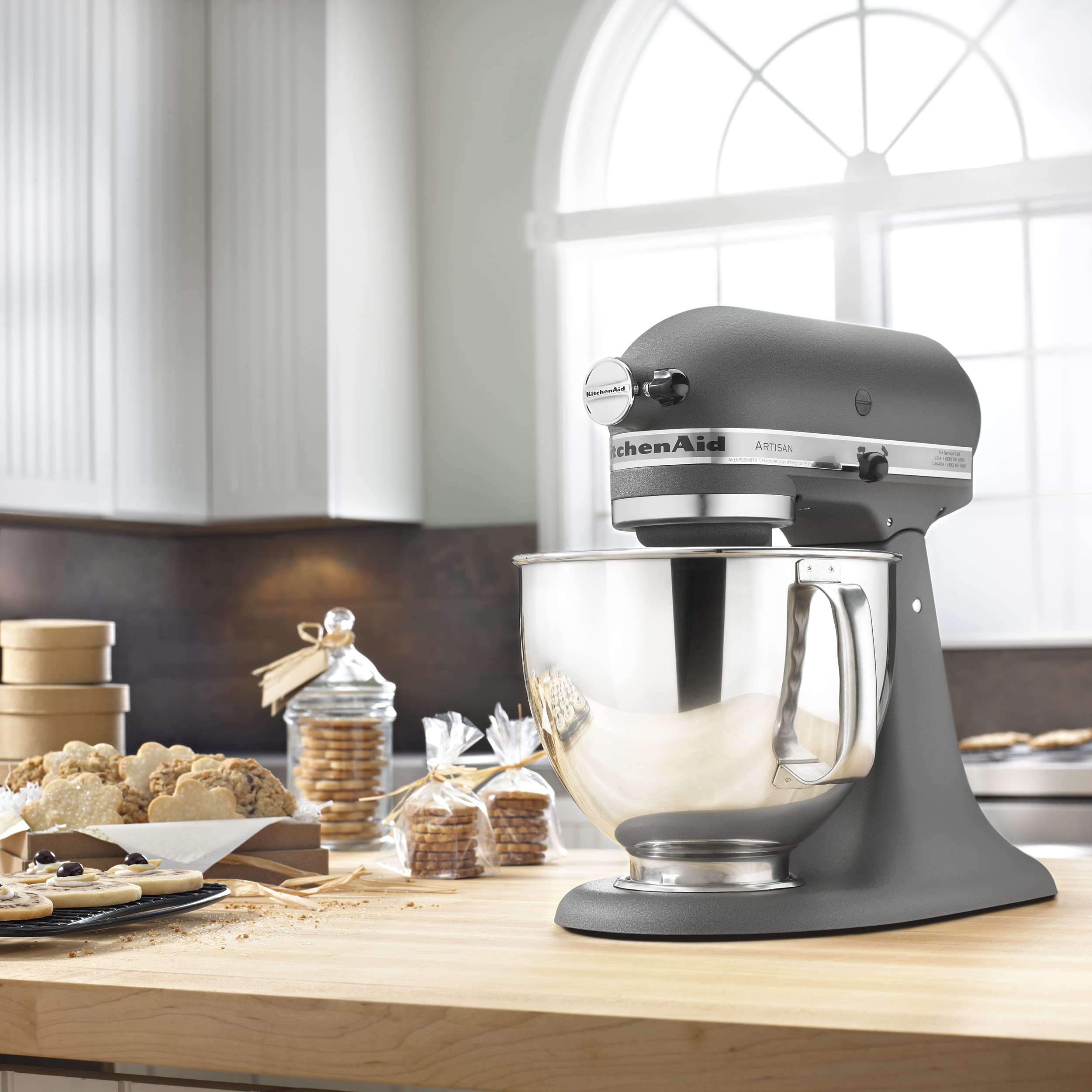 KitchenAid Artisan Series 5-Quart Tilt-Head Stand Mixer, Almond Cream, KSM150PSAC