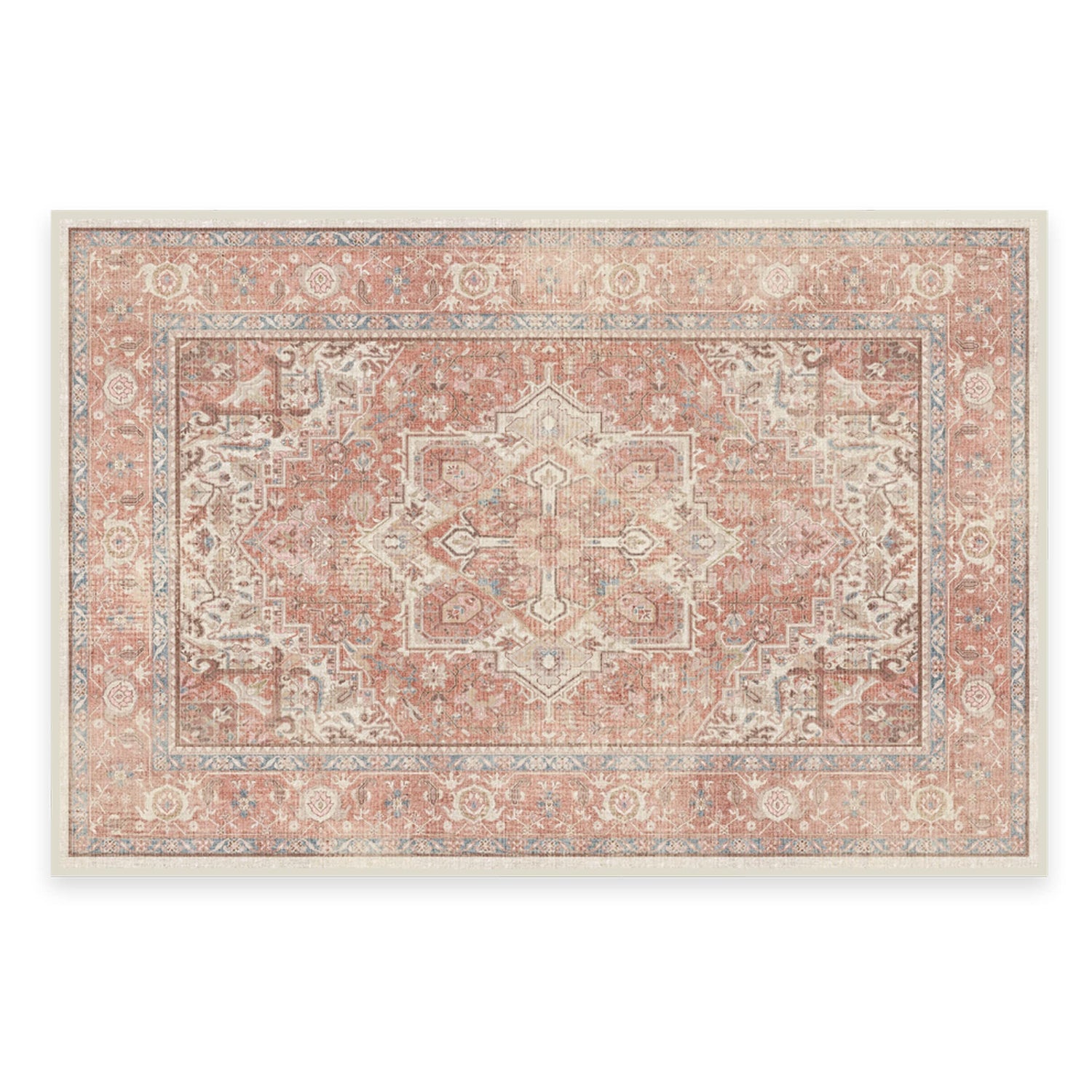 RUGGABLE Kamran Washable Rug - Perfect Vintage Area Rug for Living Room Bedroom Kitchen - Pet &amp; Child Friendly - Stain &amp; Water Resistant - Hazel 5&