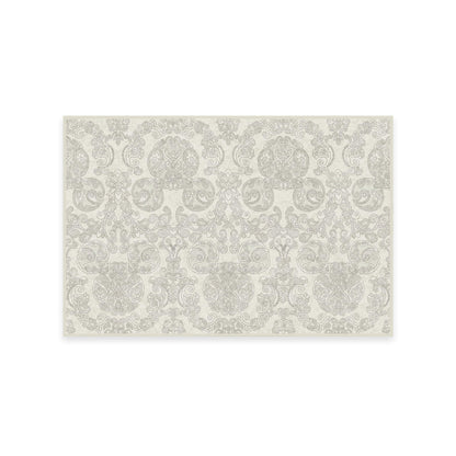 RUGGABLE Disney Traditional Mickey Mouse Washable Rug - Perfect Area Rug for Nursery Playroom Kids Room - Pet &amp; Child Friendly - Stain &amp; Water Resistant - Damask Grey 3&