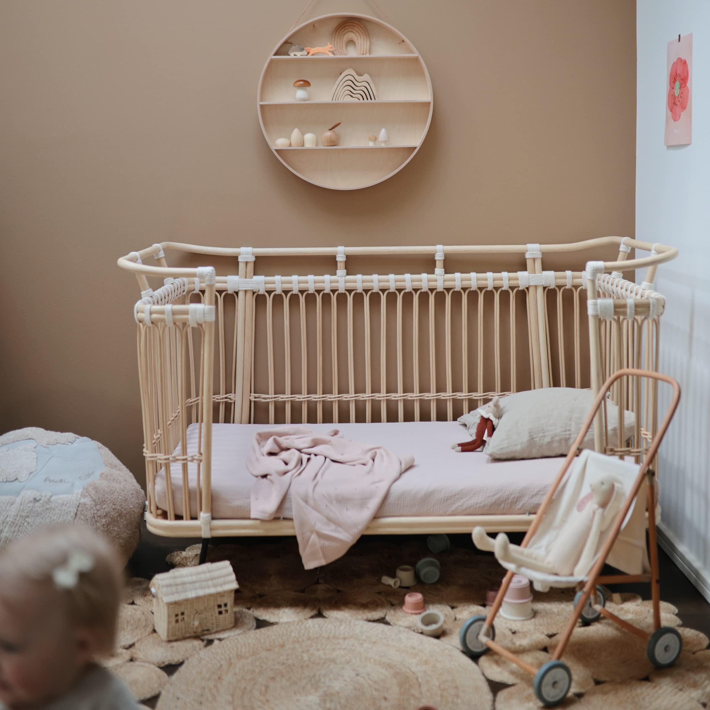 mushie Extra Soft Muslin Fitted Crib Sheet | 192 Thread Count | 28&quot;x 52&quot; (Fog)