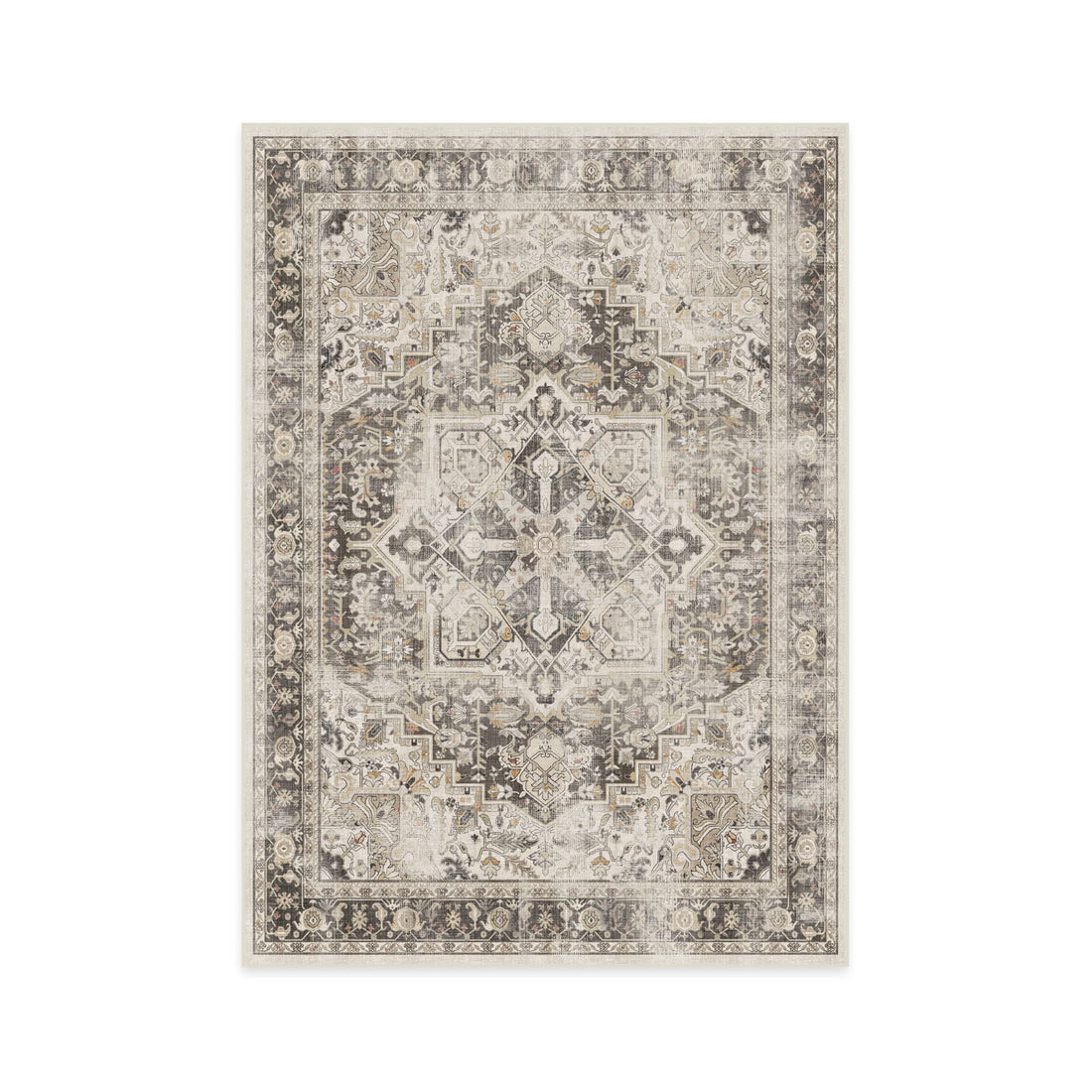 RUGGABLE Kamran Washable Rug - Perfect Vintage Area Rug for Living Room Bedroom Kitchen - Pet &amp; Child Friendly - Stain &amp; Water Resistant - Hazel 5&