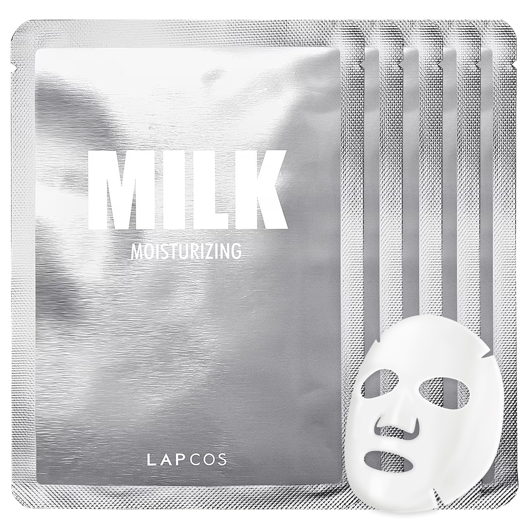 LAPCOS Pearl Sheet Mask, Daily Face Mask with Probiotics to Brighten and Clarify Skin, Korean Beauty Favorite, 5-Pack