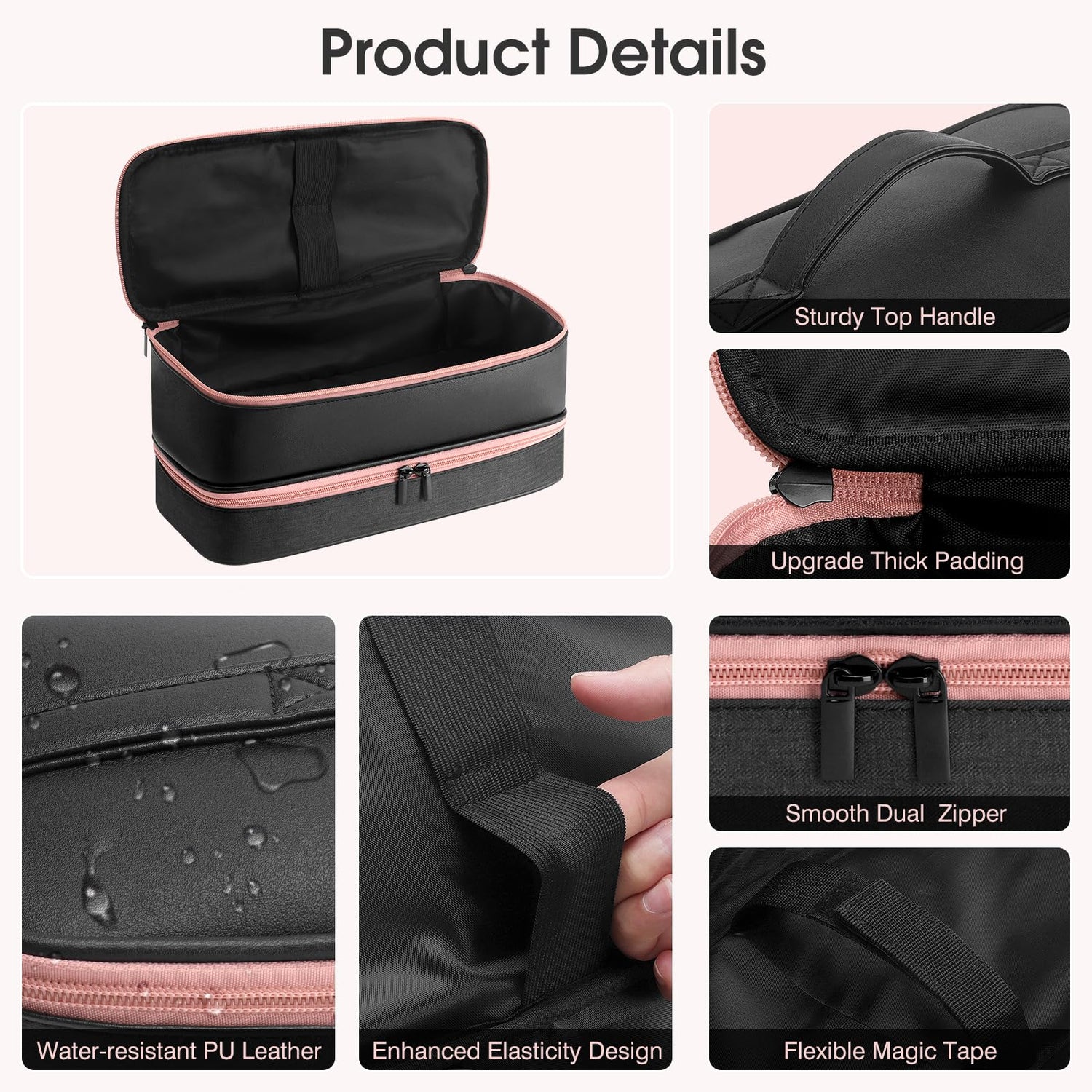 Travel Carrying Case for Hair Dryer Shark Flexstyle Dyson Airwrap Brush Double-Layer Hair Accessories Tools Storage Bag for Revlon Hairdryer Styler Organizer