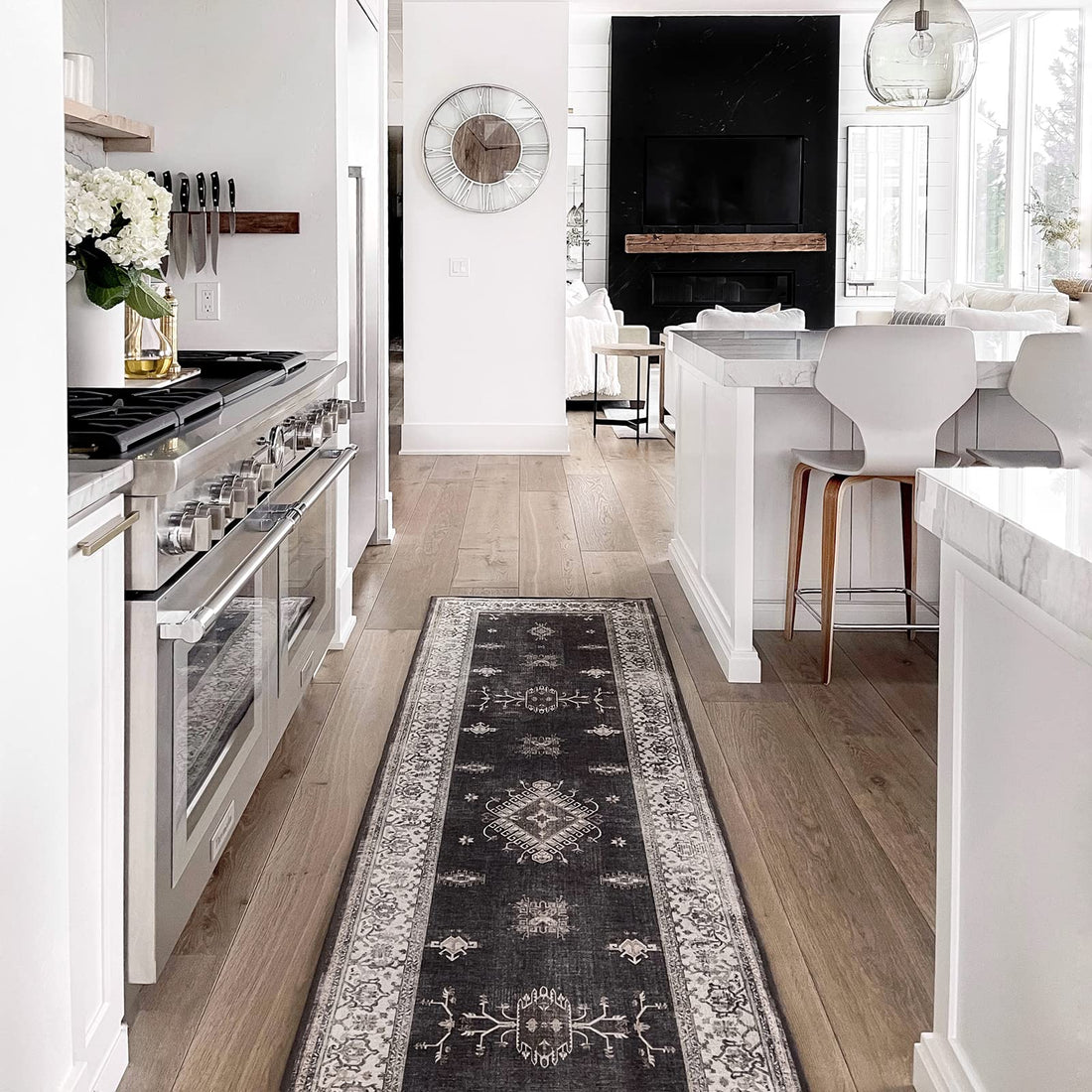 RUGGABLE – Verena Dark Wood – Machine Washable Runner Rug – Pet &amp; Child Friendly – Stain &amp; Water Resistant – Non-Slip – 2.5&