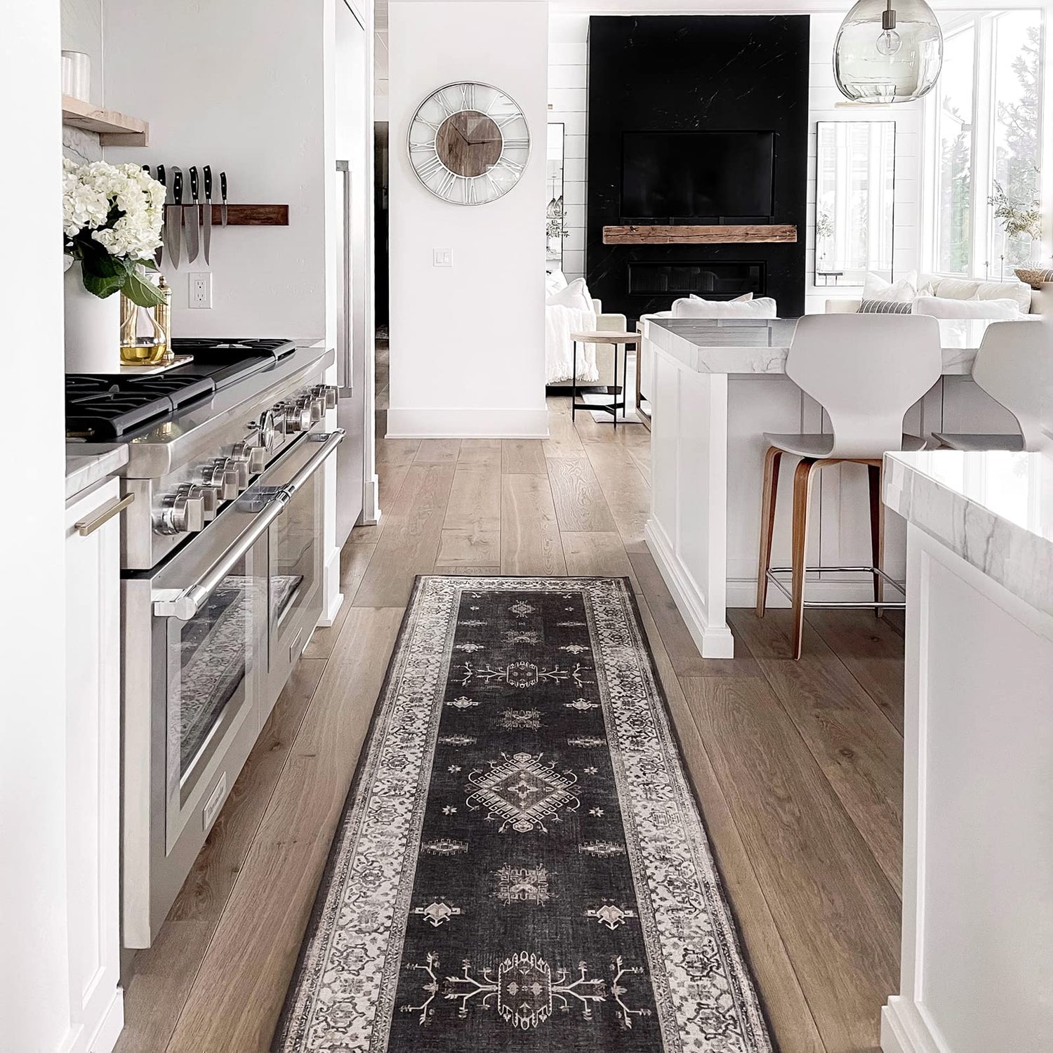 RUGGABLE – Verena Dark Wood – Machine Washable Runner Rug – Pet &amp; Child Friendly – Stain &amp; Water Resistant – Non-Slip – 2.5&