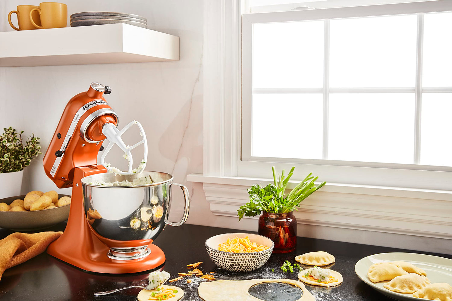 KitchenAid Artisan Series 5-Quart Tilt-Head Stand Mixer, Almond Cream, KSM150PSAC