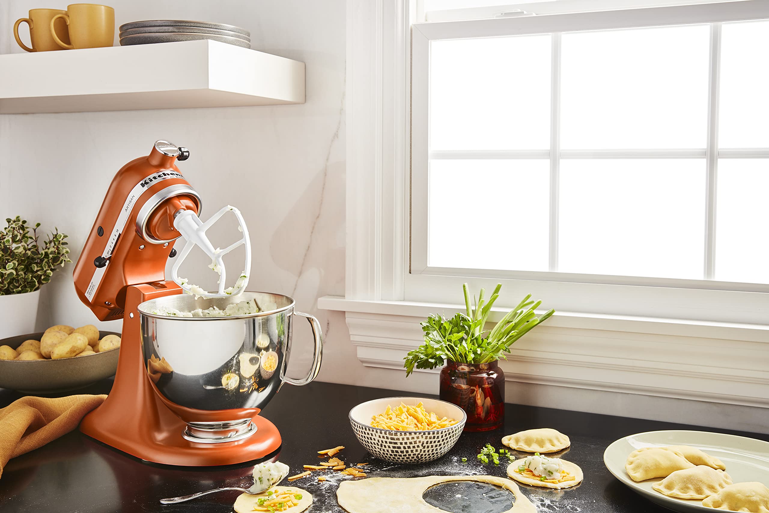 KitchenAid Artisan Series 5-Quart Tilt-Head Stand Mixer, Almond Cream, KSM150PSAC