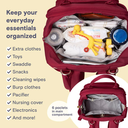 RUVALINO Diaper Bag Backpack, Multifunction Travel Pack Maternity Baby Changing Bags, Large Capacity, Waterproof, Beige