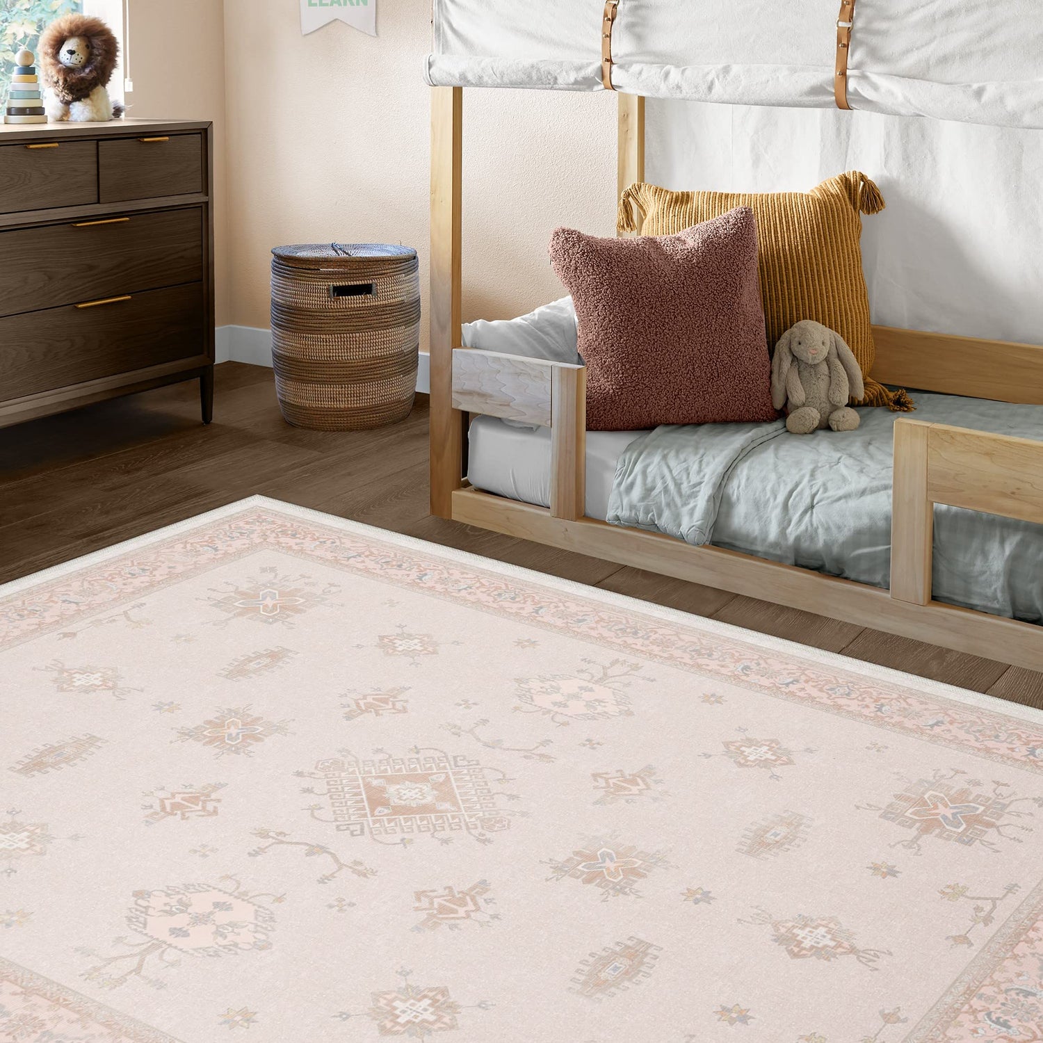 RUGGABLE – Verena Dark Wood – Machine Washable Runner Rug – Pet &amp; Child Friendly – Stain &amp; Water Resistant – Non-Slip – 2.5&