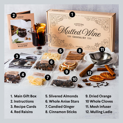 Cooking Gift Set Co. | Mulled Wine Gift Set | Unique Gifts Wine Accessories, Food &amp; Beverage Gifts, Cooking Gadgets Holiday Gifts, Wine Gifts for Women, Christmas Gift Ideas, Wine Making Kit