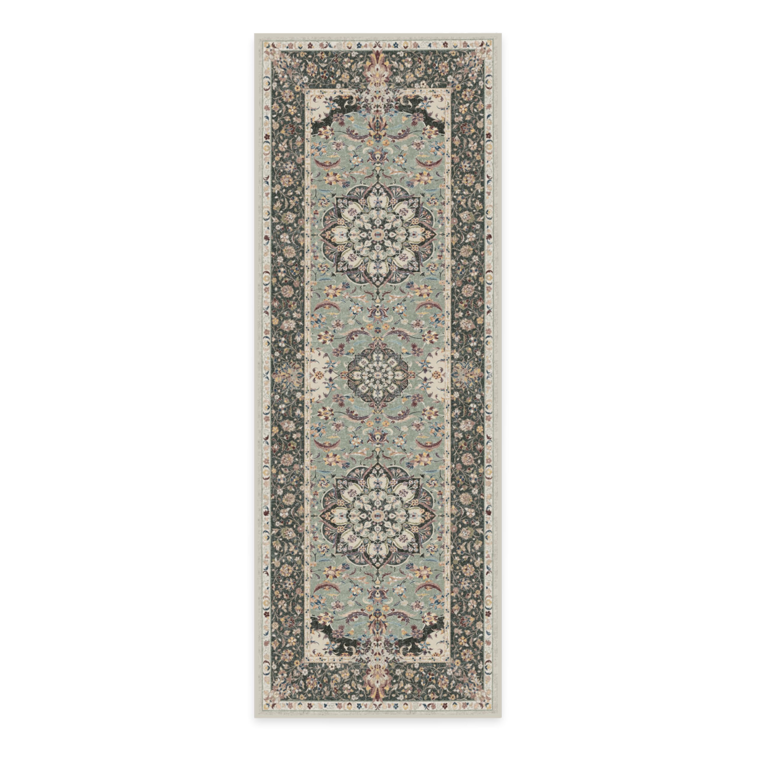 RUGGABLE Sima Washable Rug - Perfect Vintage Area Rug for Living Room Bedroom Kitchen - Pet &amp; Child Friendly - Stain &amp; Water Resistant - Royal Blue 2&
