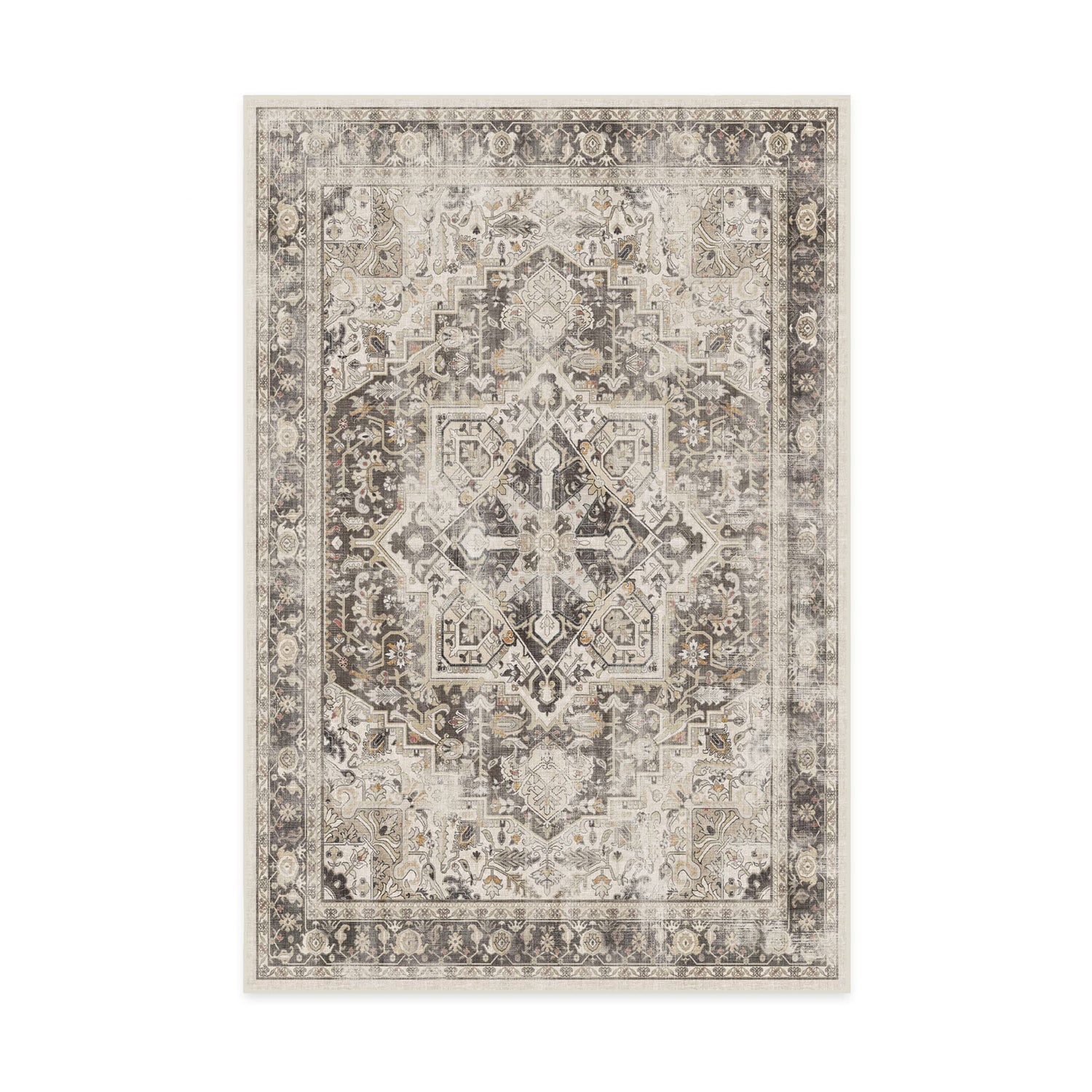 RUGGABLE Kamran Washable Rug - Perfect Vintage Area Rug for Living Room Bedroom Kitchen - Pet &amp; Child Friendly - Stain &amp; Water Resistant - Hazel 5&