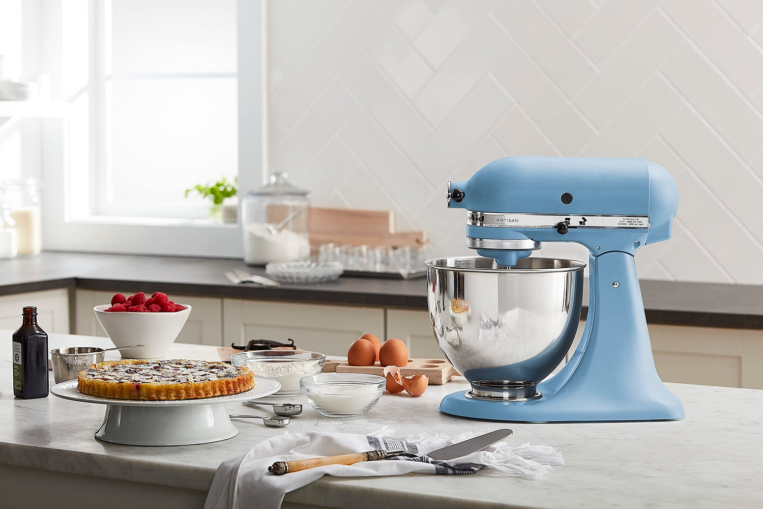 KitchenAid Artisan Series 5-Quart Tilt-Head Stand Mixer, Almond Cream, KSM150PSAC