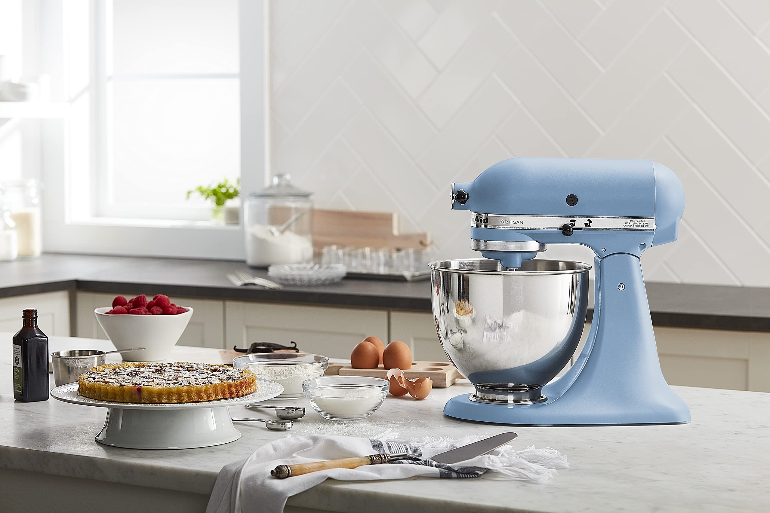 KitchenAid Artisan Series 5-Quart Tilt-Head Stand Mixer, Almond Cream, KSM150PSAC