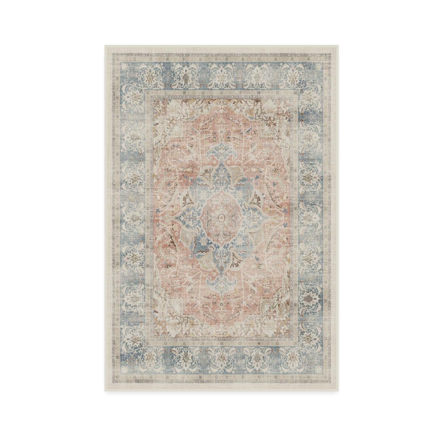 RUGGABLE – Sarrah Blue Quartz – Machine Washable Runner Rug – Pet &amp; Child Friendly – Stain &amp; Water Resistant – Non-Slip – 2.5&