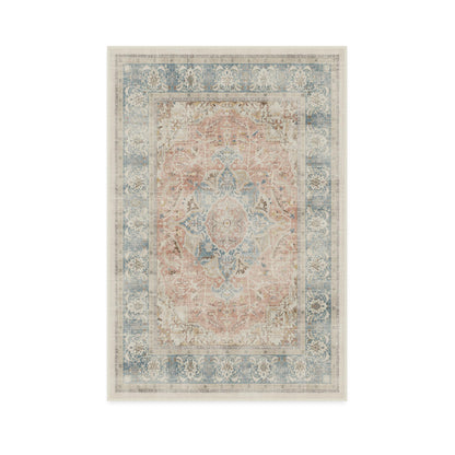 RUGGABLE – Sarrah Blue Quartz – Machine Washable Runner Rug – Pet &amp; Child Friendly – Stain &amp; Water Resistant – Non-Slip – 2.5&