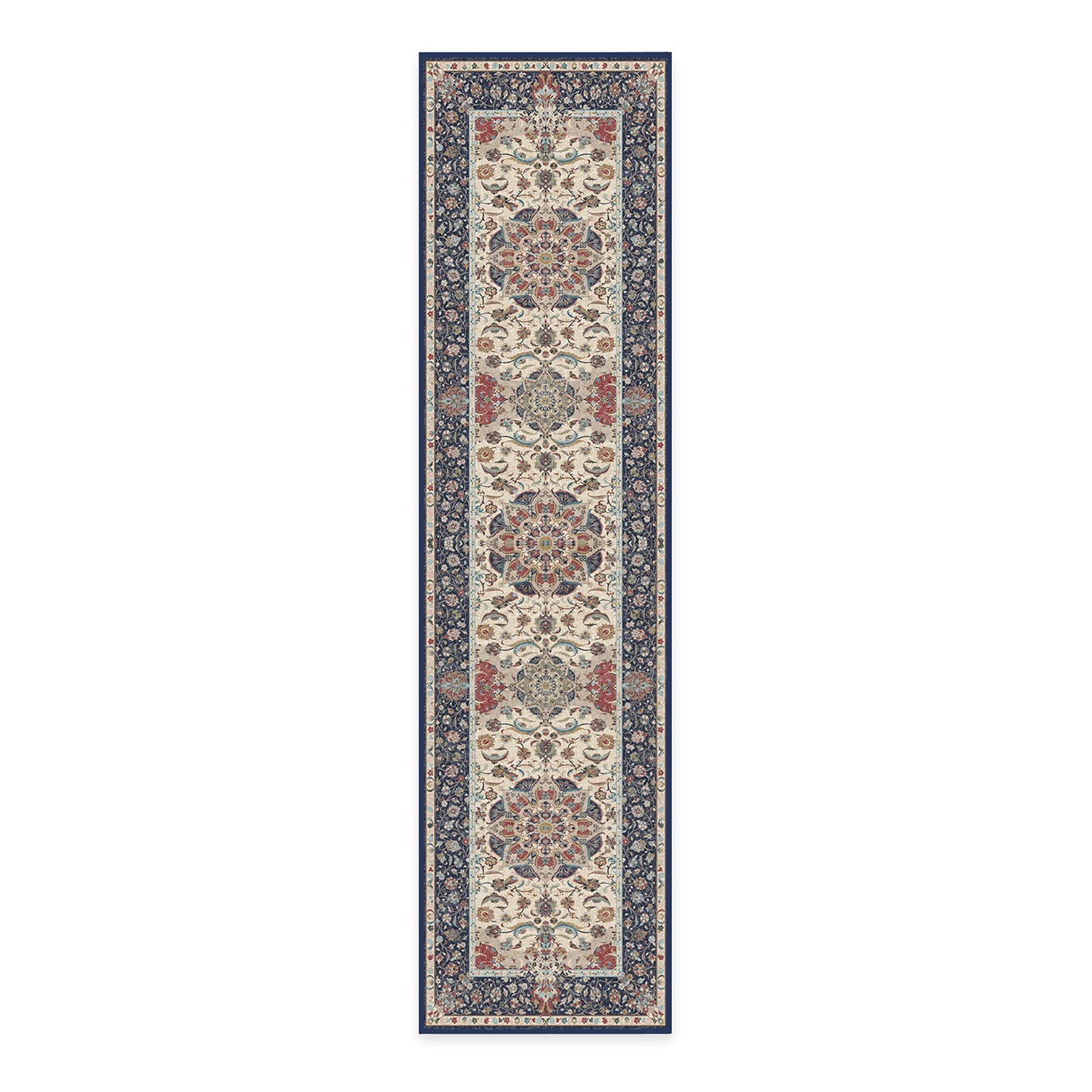 RUGGABLE Sima Washable Rug - Perfect Vintage Area Rug for Living Room Bedroom Kitchen - Pet &amp; Child Friendly - Stain &amp; Water Resistant - Royal Blue 2&