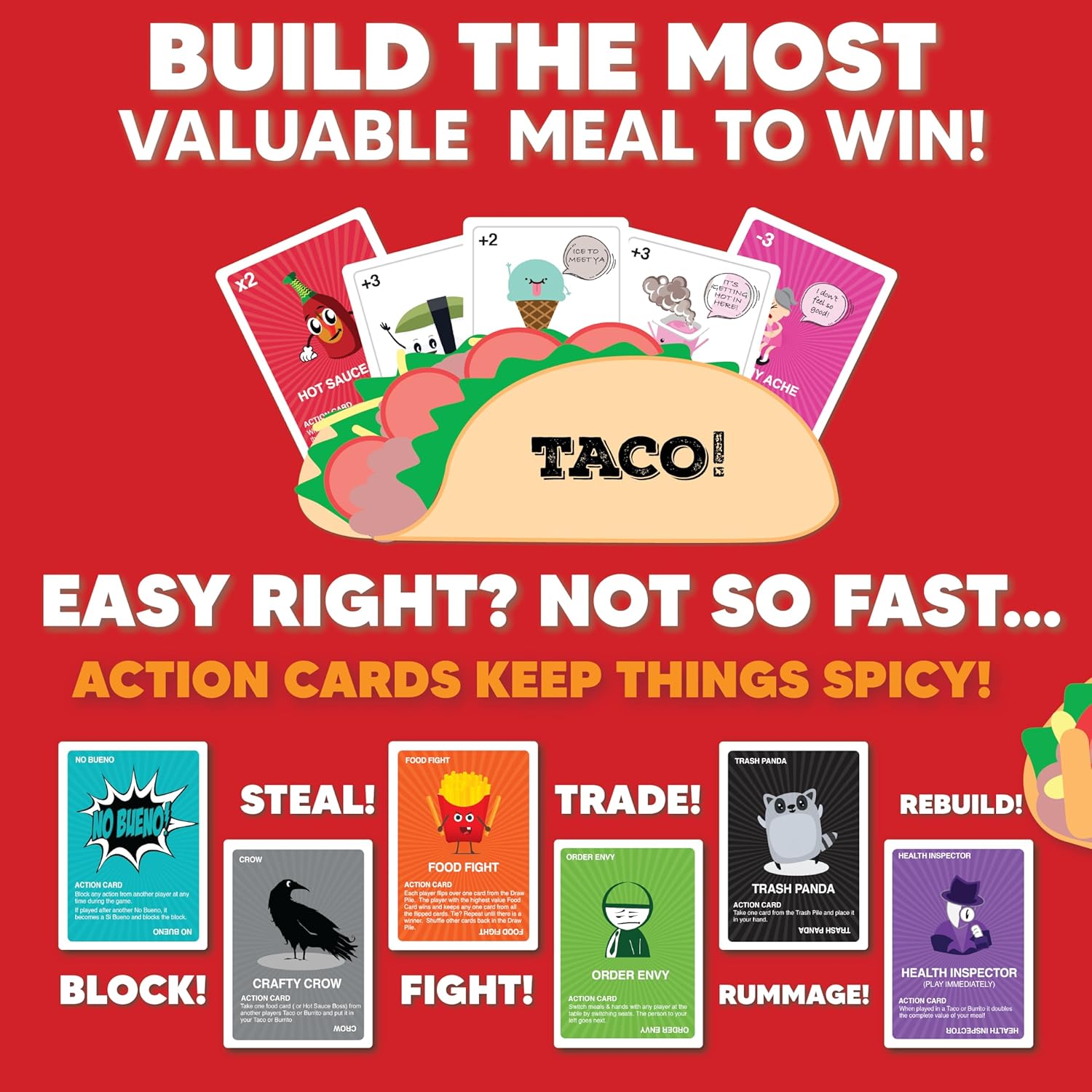 Taco vs Burrito - The Wildly Popular Surprisingly Strategic Card Game Created by a 7 Year Old - a Family-Friendly Party Game for Kids, Teens &amp; Adults