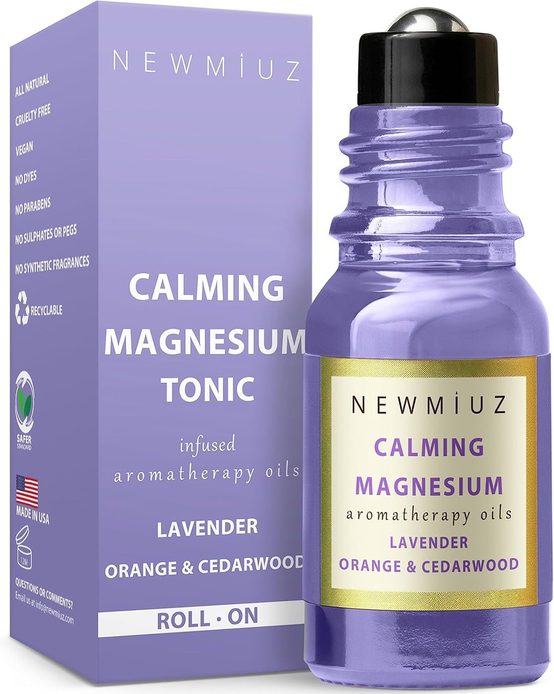 Calm Magnesium Roller Lavender Orange Cedarwood Essential Oil Roll On Calming Aromatherapy Self Care Stress Relief Destress Stocking Stuffers
