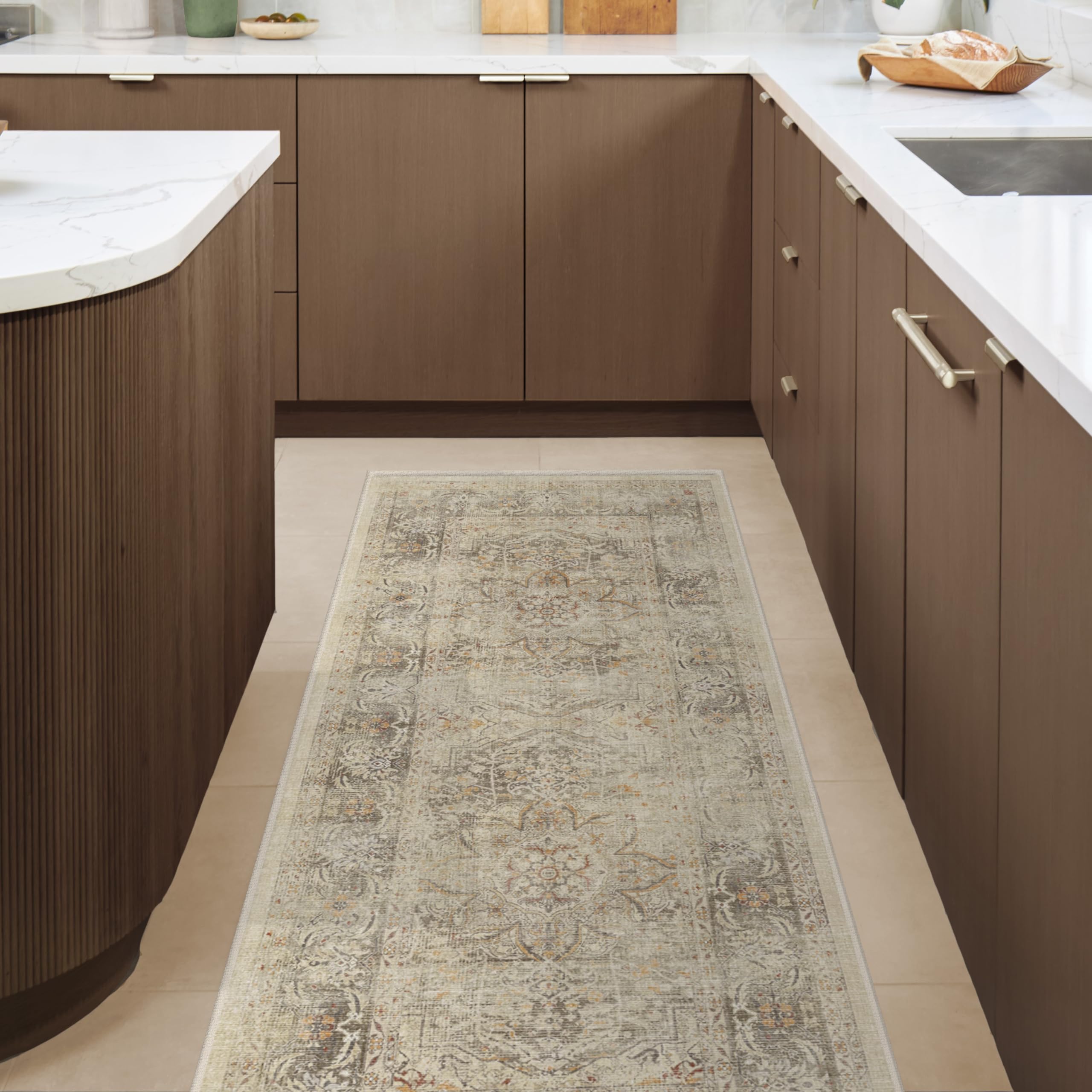 RUGGABLE – Sarrah Blue Quartz – Machine Washable Runner Rug – Pet &amp; Child Friendly – Stain &amp; Water Resistant – Non-Slip – 2.5&