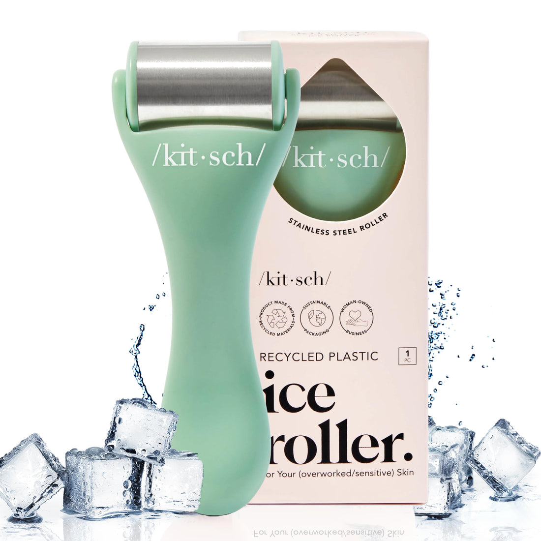 Kitsch Ice Roller for Face &amp; Eye Puffiness, Cold Skin Care for Facial Lymphatic Drainage, Dark Circles &amp; Migraine Relief, Self Tool for Wrinkles, Valentines Day Gifts for Women Face Massager (Pink)
