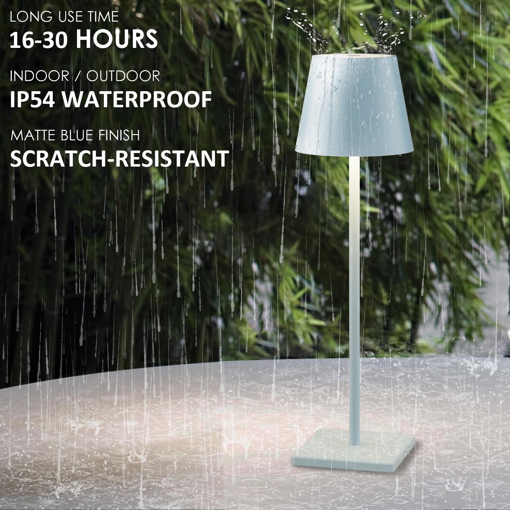 2-Pack LED Cordless Table Lamp, Rechargeable Battery Desk lamp 3W 5500mAh Battery Operated Stepless Dimming Modern Portable Table Light for Restaurant/Bedroom/Outdoor IP54 Waterproof (Off White)