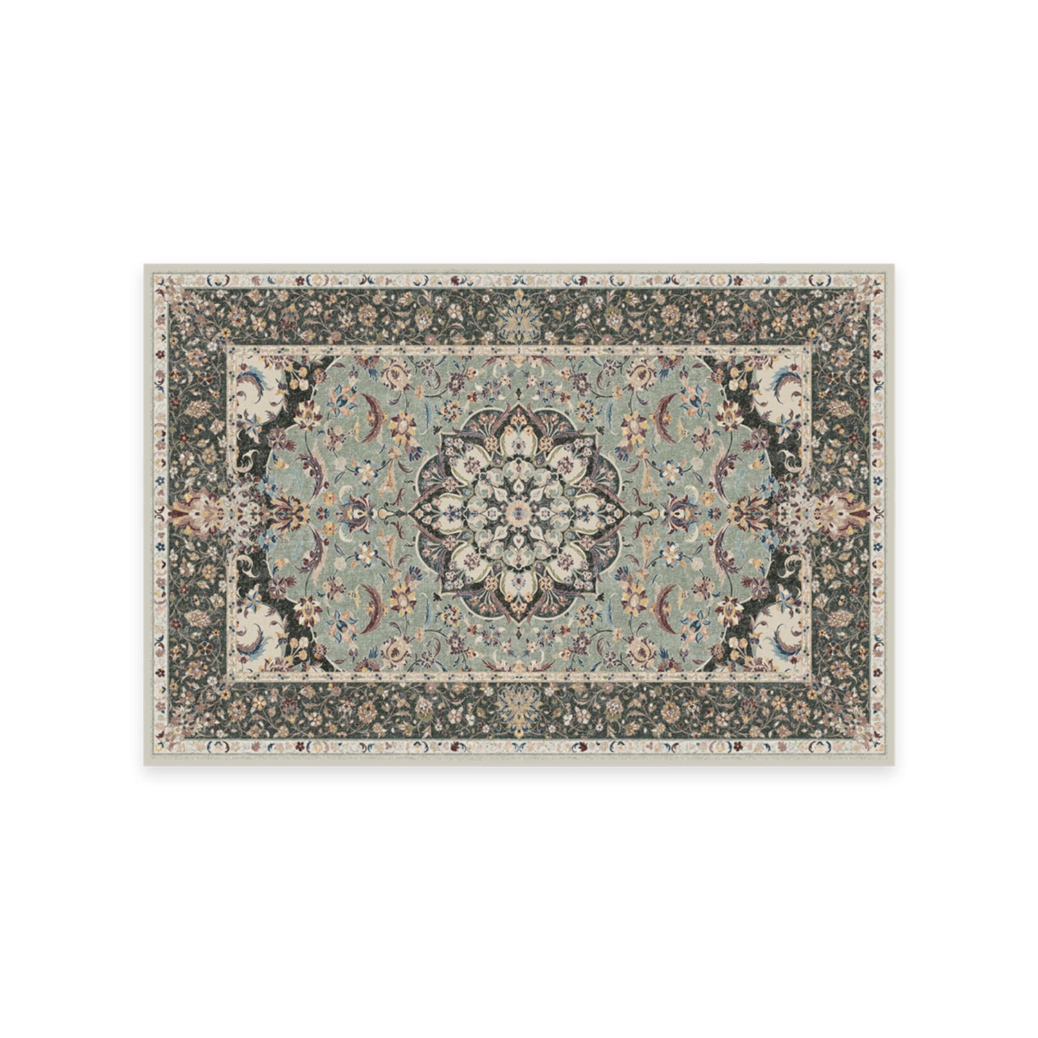 RUGGABLE Sima Washable Rug - Perfect Vintage Area Rug for Living Room Bedroom Kitchen - Pet &amp; Child Friendly - Stain &amp; Water Resistant - Royal Blue 2&