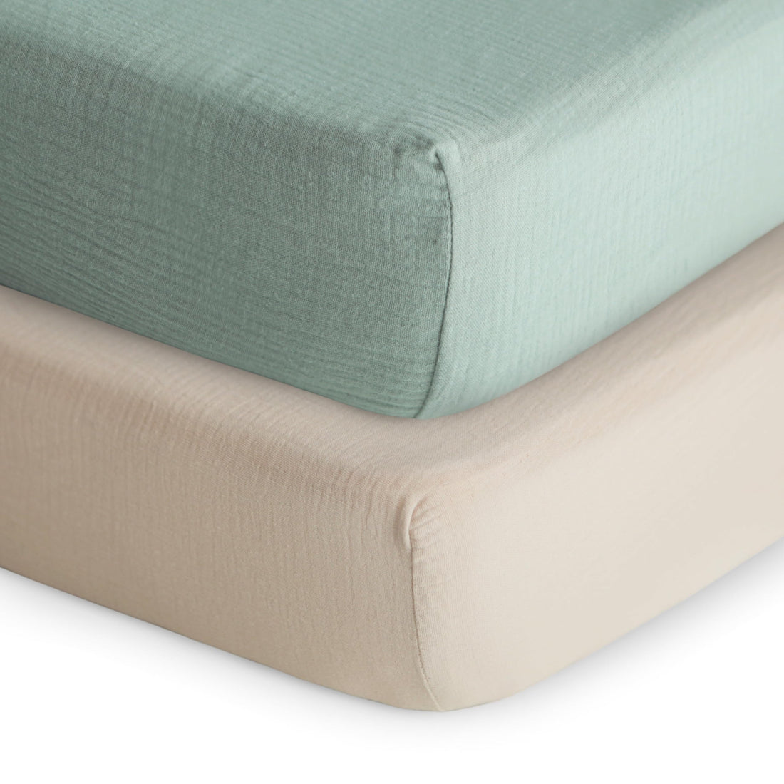 mushie Extra Soft Muslin Fitted Crib Sheet | 192 Thread Count | 28&quot;x 52&quot; (Fog)