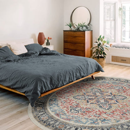 RUGGABLE Kamran Washable Rug - Perfect Vintage Area Rug for Living Room Bedroom Kitchen - Pet &amp; Child Friendly - Stain &amp; Water Resistant - Hazel 5&