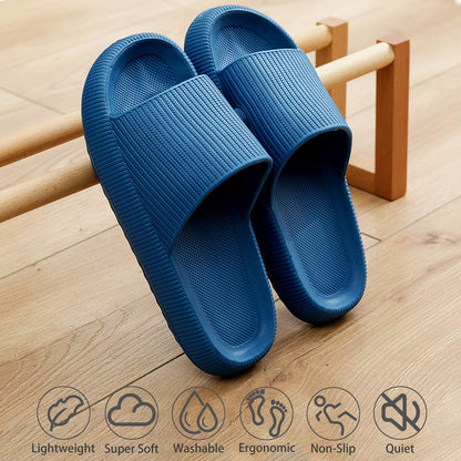 rosyclo Cloud Slippers for Women and Men, Pillow House Slippers Shower Shoes Indoor Slides Bathroom Sandals, Ultimate Comfort, Lightweight, Thick Sole, Non-Slip, Easy to Clean