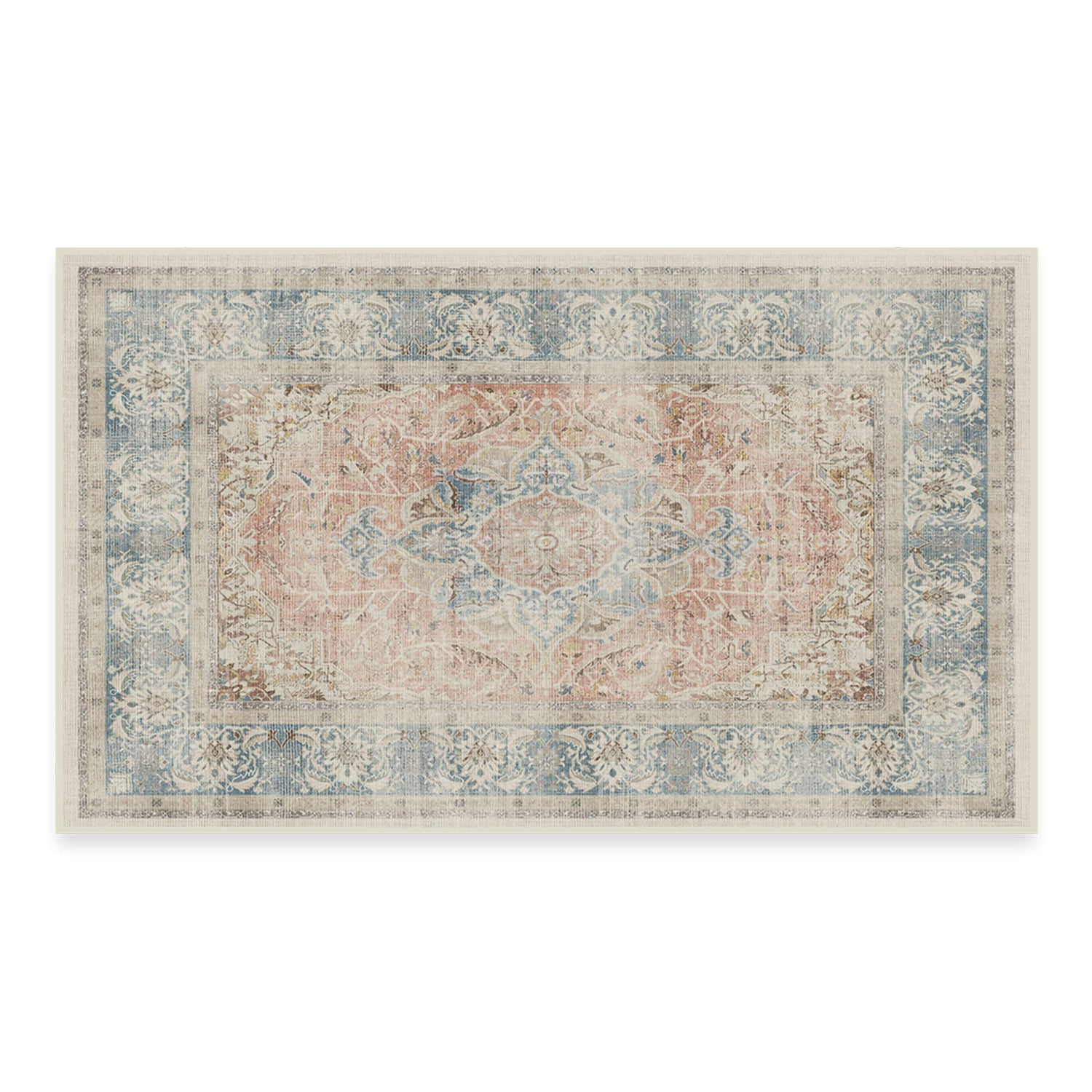 RUGGABLE – Sarrah Blue Quartz – Machine Washable Runner Rug – Pet &amp; Child Friendly – Stain &amp; Water Resistant – Non-Slip – 2.5&