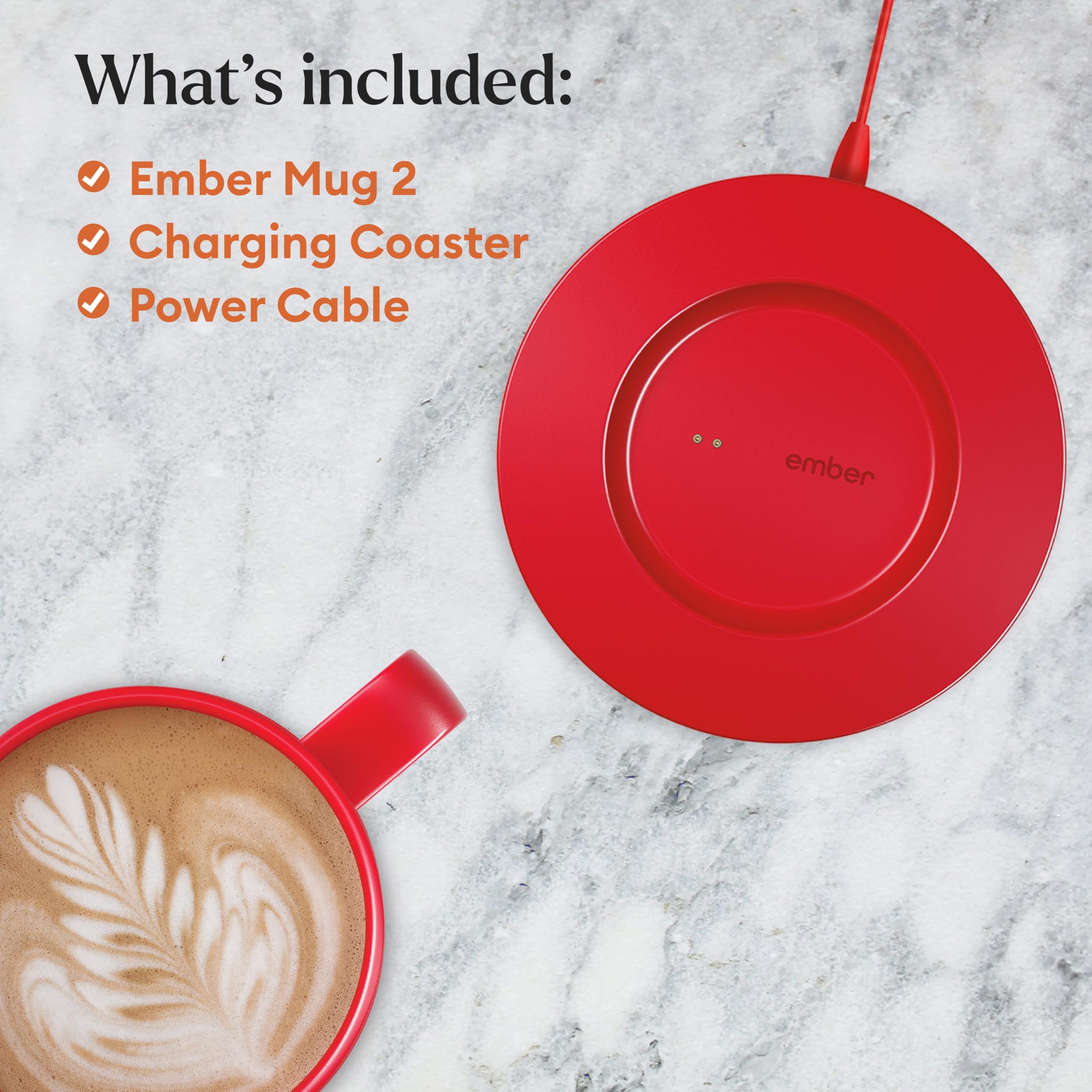 Ember Temperature Control Smart Mug 2, 14 Oz, App-Controlled Heated Coffee Mug with 80 Min Battery Life and Improved Design, White