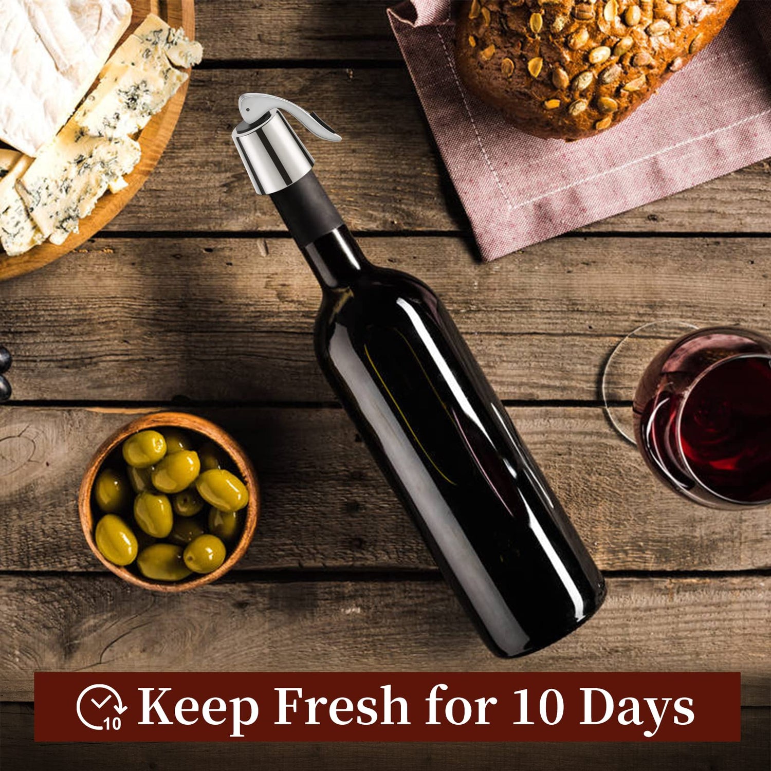 [2 PACK]Wine Bottle Stoppers,Real Vacuum Wine Stoppers,Reusable Wine Preserver,Wine Corks Keep Fresh,Best Gifts for Wine Lovers for christmas gifts.
