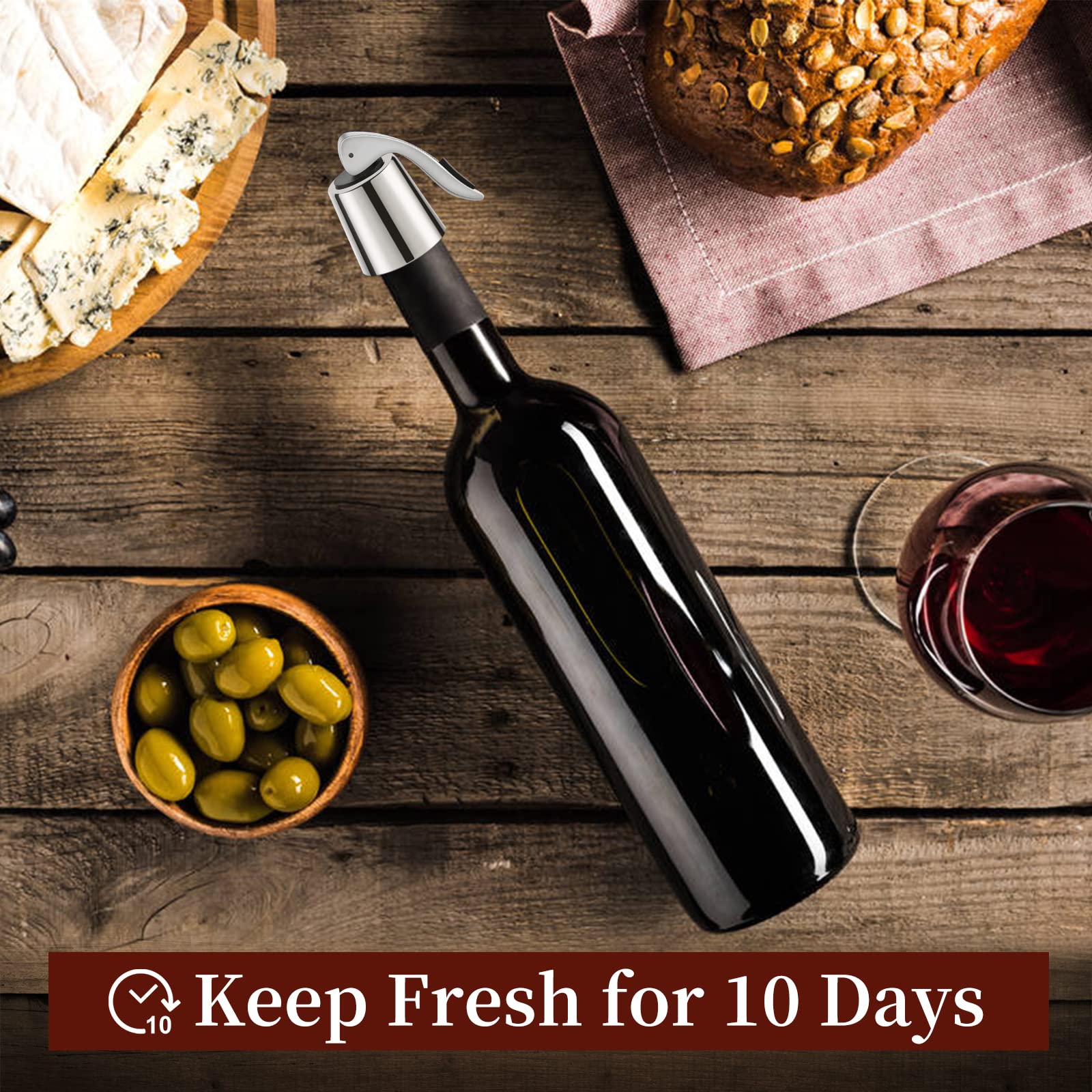 [2 PACK]Wine Bottle Stoppers,Real Vacuum Wine Stoppers,Reusable Wine Preserver,Wine Corks Keep Fresh,Best Gifts for Wine Lovers for christmas gifts.