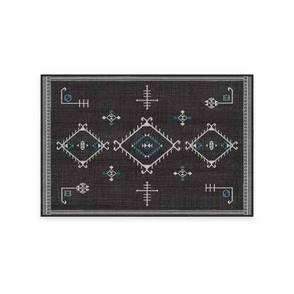 RUGGABLE Damali Runner Rug - Perfect Boho Washable Rug for Entryway Hallway Kitchen - Pet &amp; Child Friendly - Non-Toxic - Stain &amp; Water Resistant - Black &amp; White 2.5&