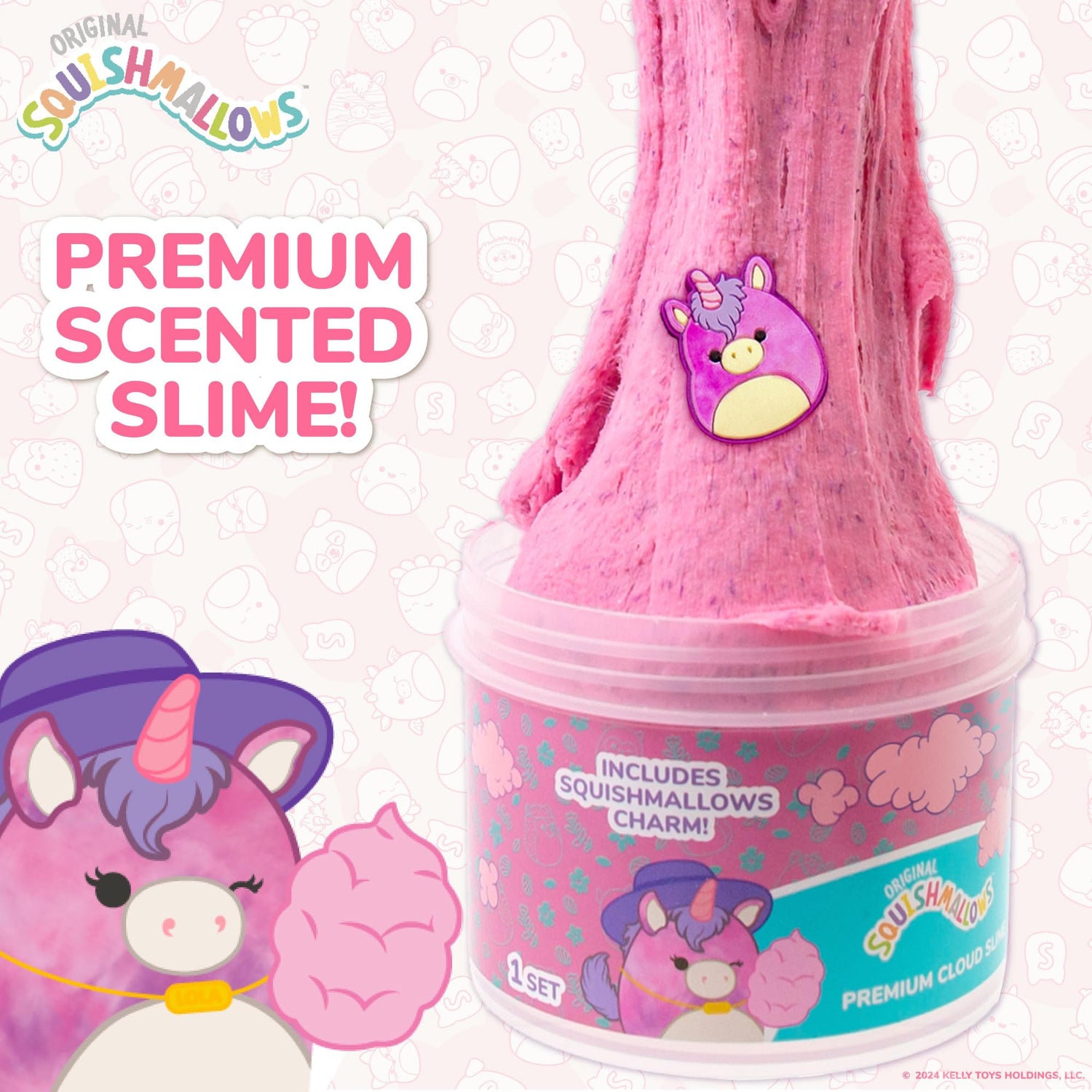 Original Squishmallows Winston The Owl Premium Scented Slime, Blue Raspberry Scented, 8 oz. Slime, 2 Fun Slime Add Ins, Pre-Made Slime for Kids, Great 6 Year Old Toys, Super Soft Squishy Toy