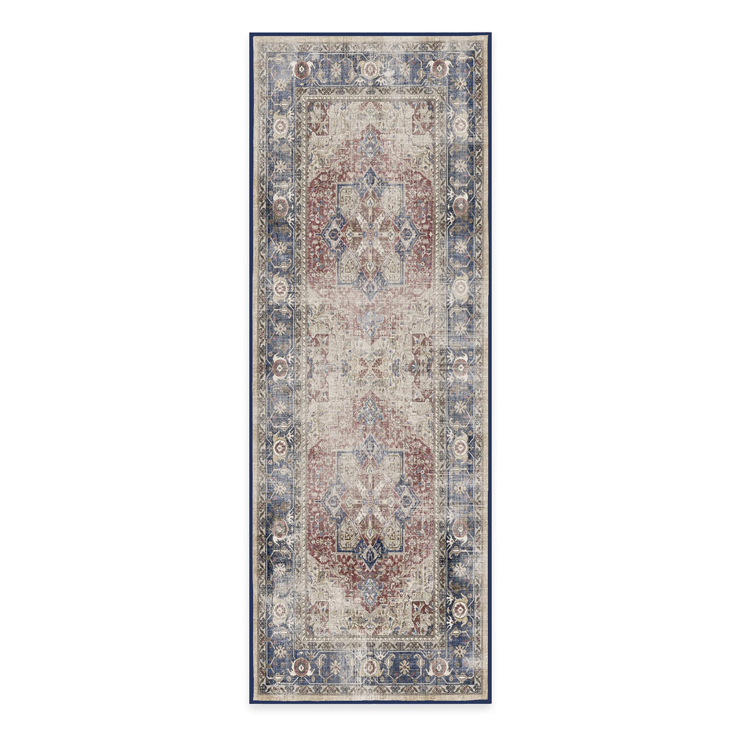RUGGABLE Kamran Washable Rug - Perfect Vintage Area Rug for Living Room Bedroom Kitchen - Pet &amp; Child Friendly - Stain &amp; Water Resistant - Hazel 5&