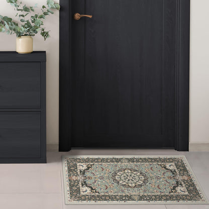 RUGGABLE Sima Washable Rug - Perfect Vintage Area Rug for Living Room Bedroom Kitchen - Pet &amp; Child Friendly - Stain &amp; Water Resistant - Royal Blue 2&