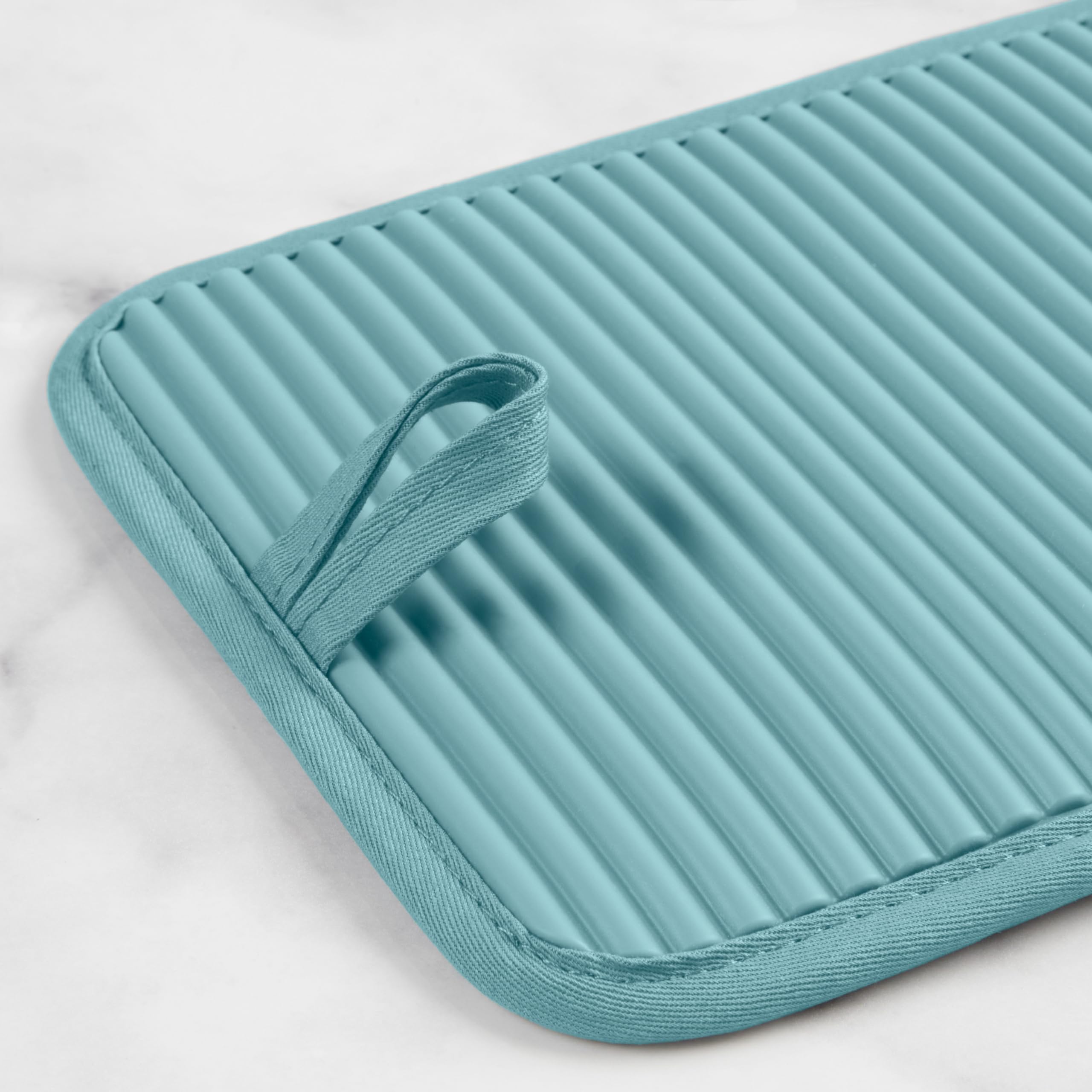 KitchenAid Ribbed Soft Silicone Water Resistant Pot Holder Set, Milkshake , 2 Piece Set, 7&quot;x9&quot;