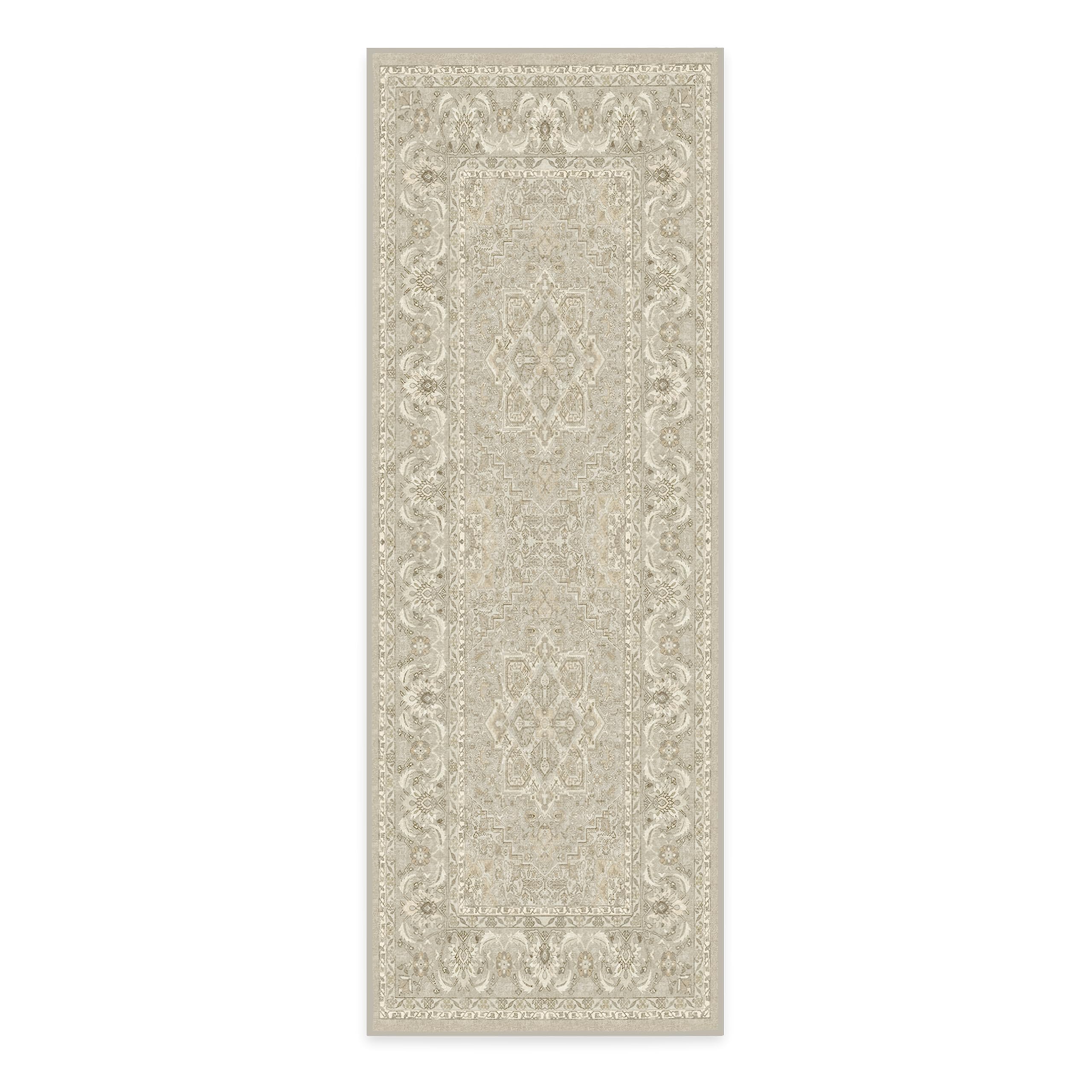 RUGGABLE Hendesi Heriz Washable Rug - Perfect Antique Vintage Area Rug for Living Room Bedroom Kitchen - Pet &amp; Child Friendly - Stain &amp; Water Resistant, Non-Slip - Abalone 2&
