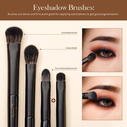 Jessup Makeup Brushes 14Pcs Makeup Brush Set Premium Synthetic Powder Foundation Contour Blush Concealer Eye Shadow Blending Liner Make Up Brush Kit Light Grey T329