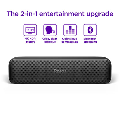 Roku Streambar SE | 2-in-1 TV Soundbar with Built-in 4K/HD/HDR Streaming, Premium Speakers, &amp; Enhanced Speech Clarity for Crisp, Clear Dialogue - Quick Guided Simple Setup